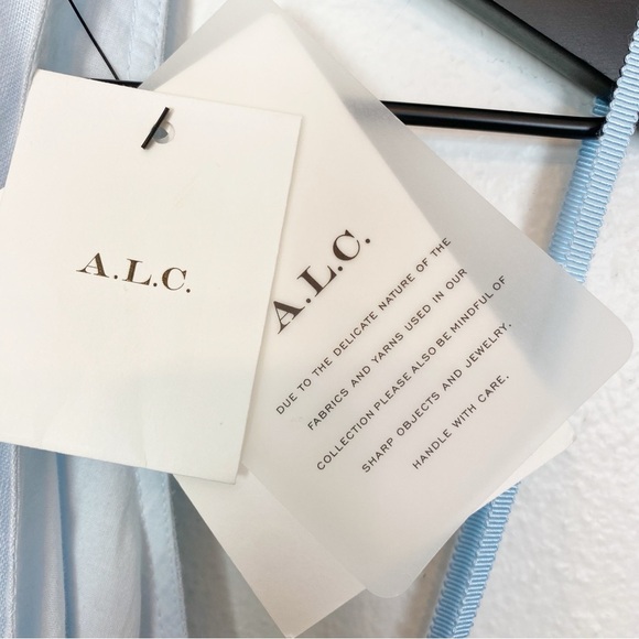 A.L.C. Wrenley Blue Linen Long Cut-Out Back Dress - Picture 12 of 12